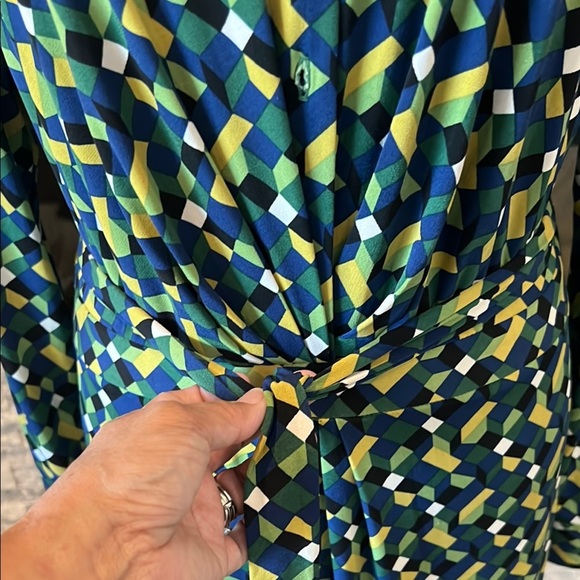 London Times Longsleeve Geometric Dress size 16 - Picture 8 of 16